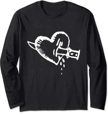 Dolchmesser durch Herz zeichnen Langarmshirt