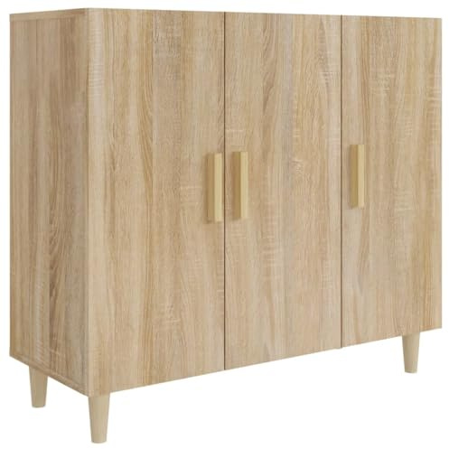vidaXL Buffet Armoire de Rangement Organisateur de Maison Meuble de Rangement Armoire de Salon Intérieur Chêne Sonoma 90x34x80 cm Bois d'Ingénierie