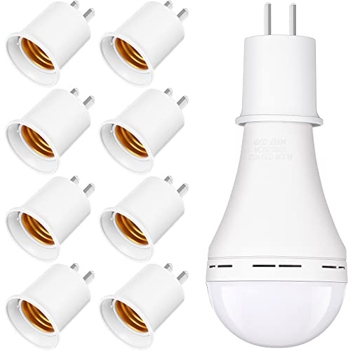 Youyole 8 Pcs E26/E27 Light Socket to Plug Adapter Converts Outlet to Lamp Socket, 660 Watt, 125 Volt Light Bulb to Plug Adapter, White