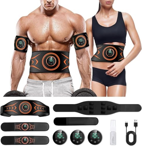 EaspoBE EMS Muscle Stimulator, Abdominal Toning Belt Workout Equipment, ABS Trainer Belt for Abdominal Arm Leg 24''-55'' for Men and Women