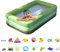 Aufblasbarer Swimmingpool, verschleißfester Aufblaspool, tragbarer oberirdischer Pool mit Zubehör, rechteckiges aufblasbares PVC-Planschbecken für den Garten-Rasen-Familien-Hinterhof im Freien