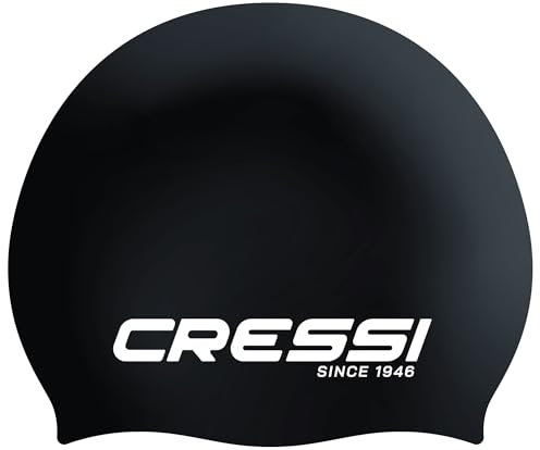 Cressi Eddie Swim Cap - Badekappe Unisex, Schwarz/Weiß, Einheitsgröße
