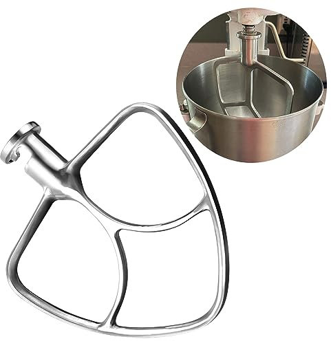 YWNYT Frusta piatta in acciaio inox per mixer KitchenAid con testa inclinabile da 4,5 a 5 QT, accessori di ricambio per K45SS, KSM75, KSM150, KSM152 ecc., lavabile in lavastoviglie