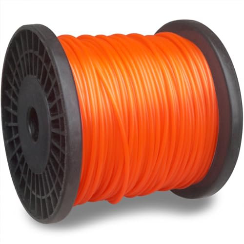 Akouly Bobine de Fil en Nylon pour débroussailleuse 100m Diamètre de 2,4 mm Rond Fil pour Coupe-Bordures Grass Trimmer Line, Orange
