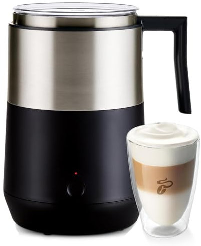 Tchibo Montalatte a induzione, capacità 500 ml, montalatte elettrico per schiuma di latte caldo e freddo, con pulsante touch e funzione di spegnimento automatico, lavabile in lavastoviglie