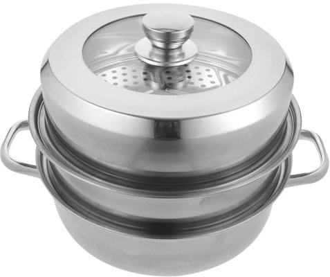 OKUMEYR Chinese Steamer Pot 1PC Stainless Steel Steaming Cooker Pot Large Capacity Stockpot Home Steam Pot Kitchen Steamer