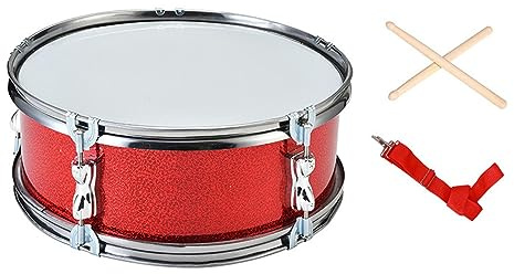 HuadaXtai Instrument de Percussion à Caisse Claire de 11 Pouces avec Bandoulière Jouets éducatifs pour L'apprentissage de La Musique de Musique Instru, Rouge