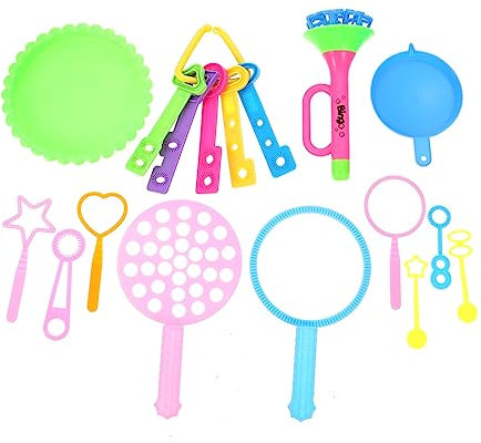 LALADEFIEE 17 Teiliges Set Mit Bunten Seifenblasenstäben Handheld Bubble Wands Für Ideal Für Outdoor Spaß Und Partys Bubble Blowing Toy