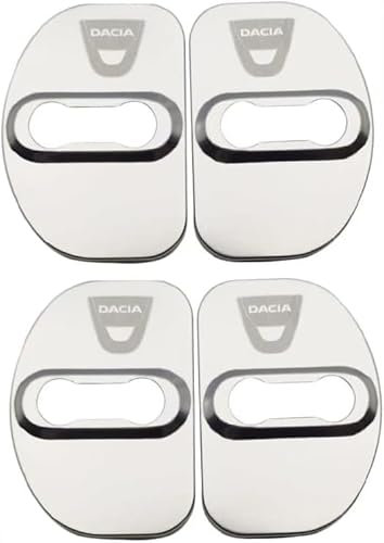 DAJINGFEI 4pcs Car Door Lock Latches Cover Protector for Dacia Duster 2018-2023 with Adhesive Backing Stainless Steel Door Lock Cover