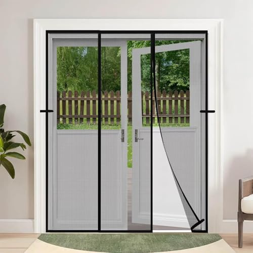 Zanzariera Magnetica per Porte 105x185cm Nero Zanzariera Porta Finestra Protezione Zanzara per Finestra Anti Insetti Zanzariera Autoadesiva