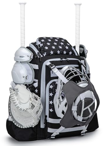 KAVIGOR Catchers Gear Bag, 80L Baseball/Softball Backpack Holds 2 Sets of Gear with Shoe Compartment, Helmet Holder & Cooler Pocket