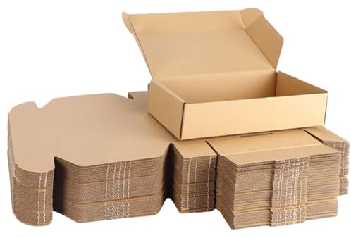 20 st små fraktlådor, 15 x 10 x 4 cm hopfällbara kartonglådor gjorda av korrugerad kartong, för företag, poster, förpackning, hantverk packning liten frakt