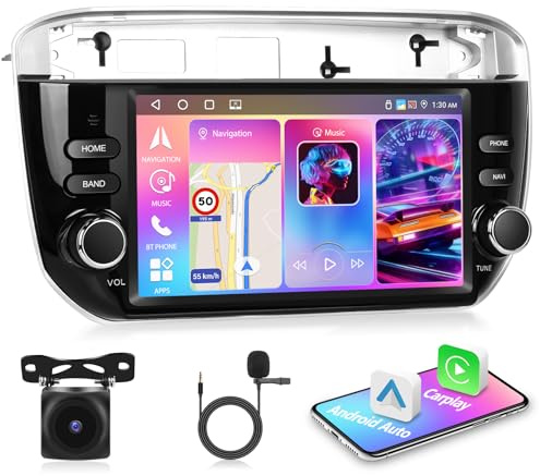 Motorsi Autorradio Android 15 4+64G para Fiat Punto 2012-2016, Autorradio 2 DIN 7 Pulgadas Bluetooth 5.0 iOS Carplay Android Auto Radio EQ GPS WiFi Compatible con Dab