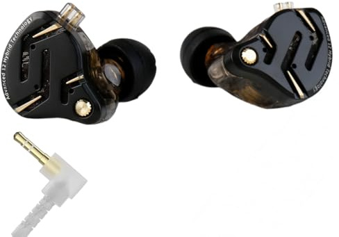 KZ ZS12 PRO 2 in Ear Monitor Headphones, 5BA+1DD 6 Hybrid Driver Gaming Earbuds Wired Earphones, HiFi Clarity Sound Immersive Bass IEMs for Gaming Musician Singer Audiophile (Black without Microphone)
