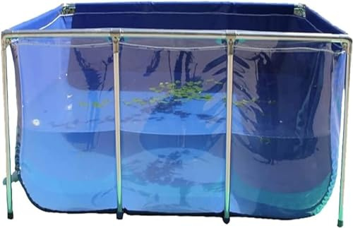 Stagno per pesci in tela per interni con pannello trasparente di visualizzazione, piscina autoportante per acquario, per allevamento ittico, con valvola di scarico, ideale per giardino