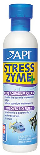API Stress Zyme Reinigungslösung für Süß- und Salzwasser-Aquarien, Blau und Violett, 237 ml