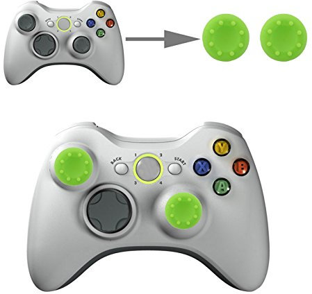 wortek Controller Aufsätze Thumb Grip Control Stick Set Kappe Silikon für Sony PS5, PS4, PS4 Pro, PS3, PS2, Xbox One, Xbox One Series X, Xbox 360, Nintendo Switch, Nintendo Wii U Grün