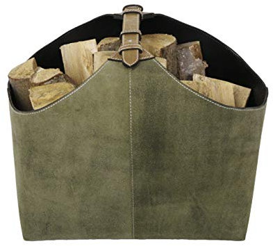 ØRSKOV - Holzkorb (LOG HOLDER) aus Wildleder bzw. Leder design by Jørgen Møller