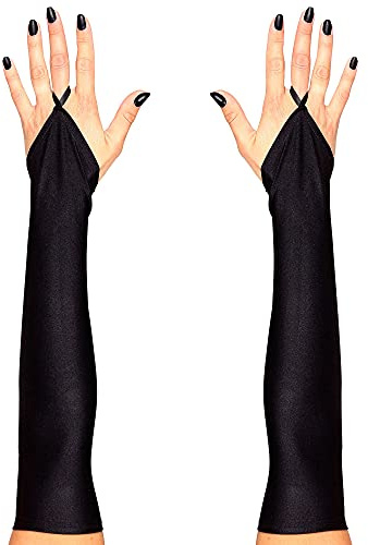 W WIDMANN MILANO Party Fashion - Gants longs pour femmes, mitaines en satin, accessoire de déguisement pour le carnaval