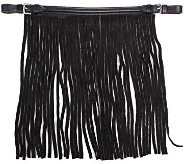 netproshop Edle Fliegenfransen Stirnband aus Leder Schwarz Fliegenschutz Gr. Shetty - Full, Groesse:Shetty, Farbe:Schwarz