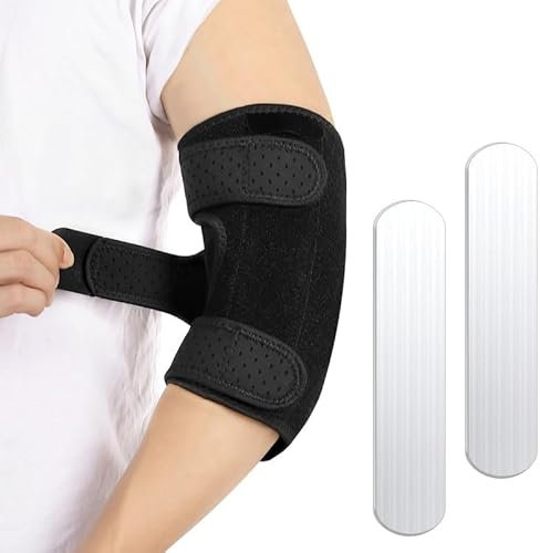 ZOUYUE Elbow Brace, Adjustable Elbow Support with Removable Metal Splints, Elbow Splint for Tennis Elbow Men & Women Tennis Elbow Support Strap, Golfers Elbow Support, Elbow Sleeves for Weightlifting
