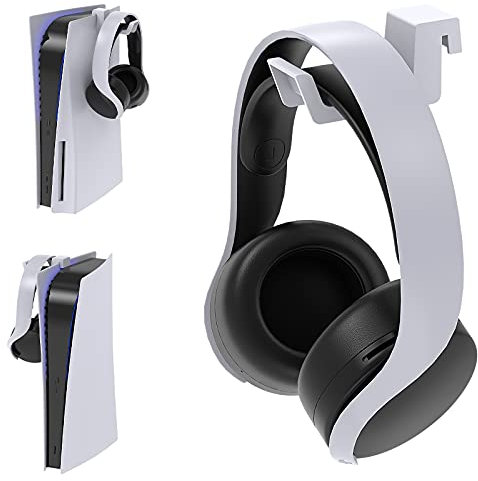 FYOUNG Headset Holder for for PS5/Slim/Pro, Hook Hanger for PS5 Headphone Hanger Holder, Headphone Stand for PS5/PS5 Slim-Black (White)