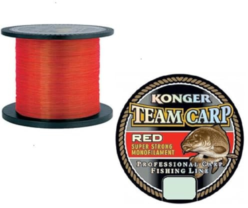 Konger Team Carp Red Fast Sinking Fishing Line 1000 m 0.20-0.40 mm Feeder Line (0.22/7.0 kg)