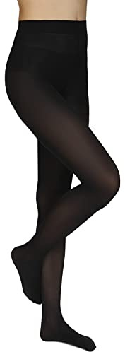 Annes styling Collant Femme – Collants Classiques Femme – 40 Deniers, Doux et Confortables, Taille Haute, Microfibre, Sans Démarcation, Pour Hiver et Automne, Noir, M