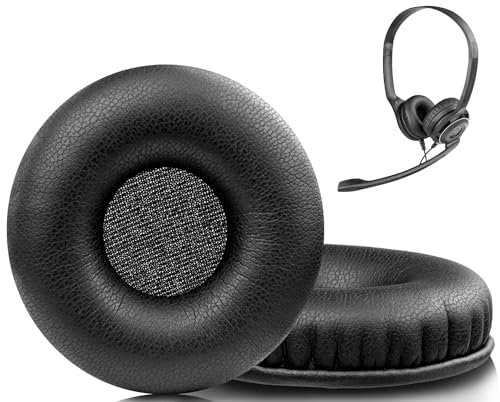 SOULWIT 50mm Almohadillas Repuesto para Sennheiser PX80/PX100/PX100II/PX200, PC30/PC36/PC130/PC131/PC140/PC145, PMX100/PMX200, PXC150/PXC250/PXC300, SC30/SC60/SC75/SC230/SC260/SC630/SC660-Negro