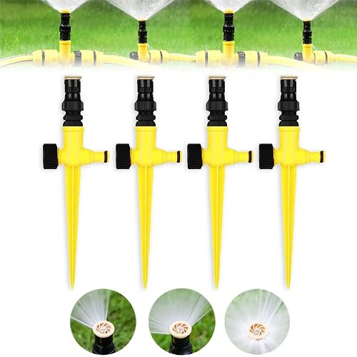 4 Pièces Arroseur de Jardin,Arrosage pour Jardin,360 Degrés Arroseur de Pelouse, Arroseur Rotatif, Arrosage Automatique, Pulvérisateur D'Irrigation pour Pelouses, Jardin, Cour, Plantes,Fleurs