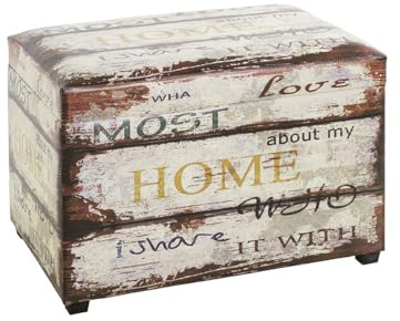 HAKU Möbel Bröstkorg motiv, Imiterat läder, MDF - Storlek: B 58 cm x H 42 cm x D 39 cm, Stil: Industriell