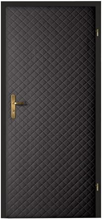 TapeOn - Türpolsterung zur Selbstmontage - Wärmedämmung Tür, Schalldämmung Haustür - Kälteschutz, Schallschutz - PREMIUM SET 2in1 mit Montagezubehör - Anthrazit - T3 KARO 5x5-105x210x2cm