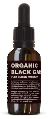 Erbology Estratto liquido puro di aglio nero biologico, 15 ml, 30 porzioni, realizzato con il miglior aglio francese - piccolo lotto