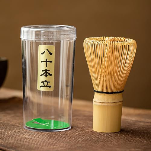 Fouet de cérémonie du thé chinois avec boîte, ensemble de fouets à matcha en bambou, accessoires en bambou pour la préparation de la poudre de thé