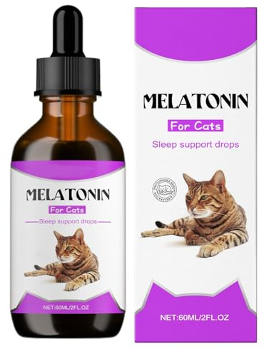 Xijobido Golosinas Calmantes para Gatos | 60 ml Gotas Relajantes para | Suplemento para Sueño y Suministros Mascotas | Gatito Noche Interior Tormentas Viaje Baño Aseo Estrés