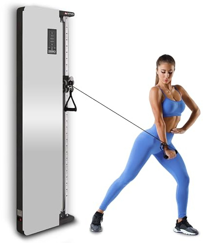 AsVIVA MG8 Kabelzugstation, platzsparend nur 13 cm tief, Digitale Touchscreen Gewichtseinstellung, Wandmontage, Seilzug Kraftstation für Home Gym und Muskelaufbau