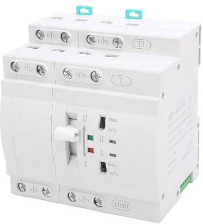 YWBL-WH Interruttore di Trasferimento Automatico a Doppia Alimentazione, Interruttore di Commutazione Generatore 2P 63A 110 V con Materiale PC Ignifugo, per Sistemi di Alimentazione di (220V)