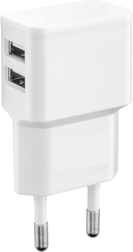Dubbel USB-laddare med 5 V 2,4 A-uttag, 2 portar, laddare, 12 W, dubbel USB, universell adapter för vägguttag, telefon, surfplatta, mobiltelefon, klocka, anslutet batteri, externt bluetooth-högtalare