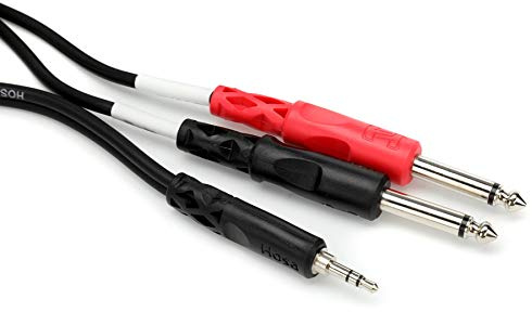 Hosa CMP-153, Stereo Breakout, 3.5mm TRS zu Dual 1/4 in TS, 3 ft