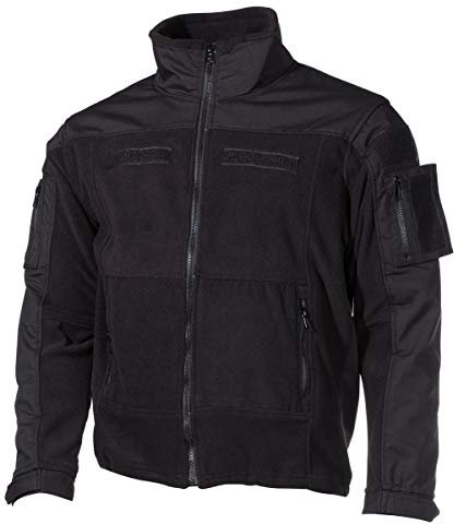 MFH Militärische Tarnungs-Feldjacke, 100% Polyester, Rip Stop Besatz, verstellbare Ärmel und Bund, YKK Reißverschlüsse (DE/NL/SE/PL, Alphanumerisch, 3XL, Regular, Regular, schwarz)