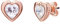 Ted Baker Han Crystal Heart Stud Earrings For Women (Rose Gold/Crystal)