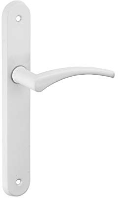THIRARD - Ensemble de poignées pour porte intérieure Hebe sans trou, carré 7mm, entr'axes 195mm, laqué blanc (Sans trou)