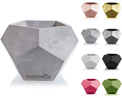 CONCRETTE Blumentopf Blumenkübel Zement-Pflanzkübel Übertopf aus Beton Square Geometric Ø 9 cm/Ø 12 cm; 17 Farben, ø 9-15x15x12 cm