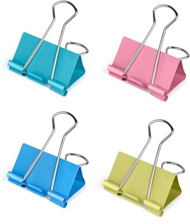 Ufmarine Medium Binder Clips 1.25 inch Length, (40 Pcs) Colorful Paper Clips Medium for Office