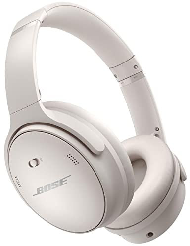 Bose QuietComfort 45 Bluetooth wireless Headphones con riduzione del rumore con microfono per chiamate, bianco, Taglia unica