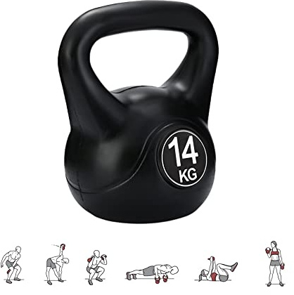 MAGIC SELECT Kettlebell da 14 kg per Sport e Fitness in PVC con Sabbia e Maniglia Liscia Anti-Sfregamento per Allenamento Muscolare a Casa e Palestra.