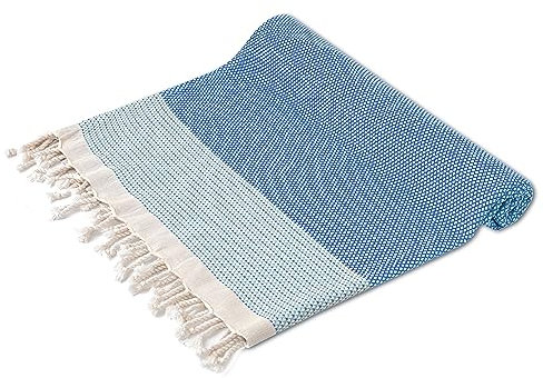 Turquoise Home XXL turkisk peshtemalhandduk, hamamhandduk för strand, spa, yoga, bastu, resor - lätt, sandfri, snabbtorkande, ultramjuk 100% bomull - 100 x 180 cm