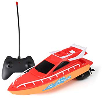 Cosiki Bateau télécommandé, Bateau électrique à Grande Vitesse avec Joint éponge, Forte Puissance pour Les Lacs (Rouge)