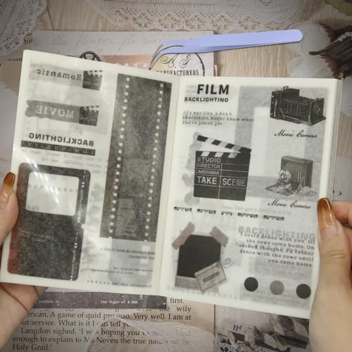 40 Sheets Bullet Journal Stickers, Washi Sticker Books for Adults Journaling, Dark Academia Stickers Ephemera for Junk Journals Stickers with 20 Scrapbook Papers and 20 Washi Stickers, DIY Art Crafts