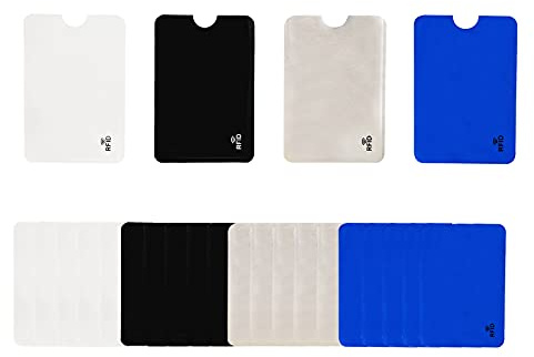 WLICCHS Confezione da 24 porta carte RFID per uomo e donna, con blocco RFID, protezione senza contatto, protezione antifurto, blocco RFID per carte di credito, carte d'identità, multicolore, 1 mm x 65